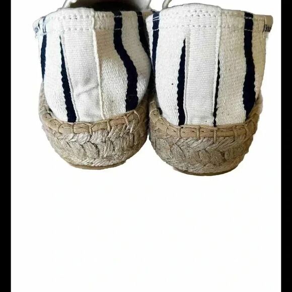 Soludos Womens Espadrille Classic Stripe Smoking Slipper White/Black Size 8 - Picture 4 of 8